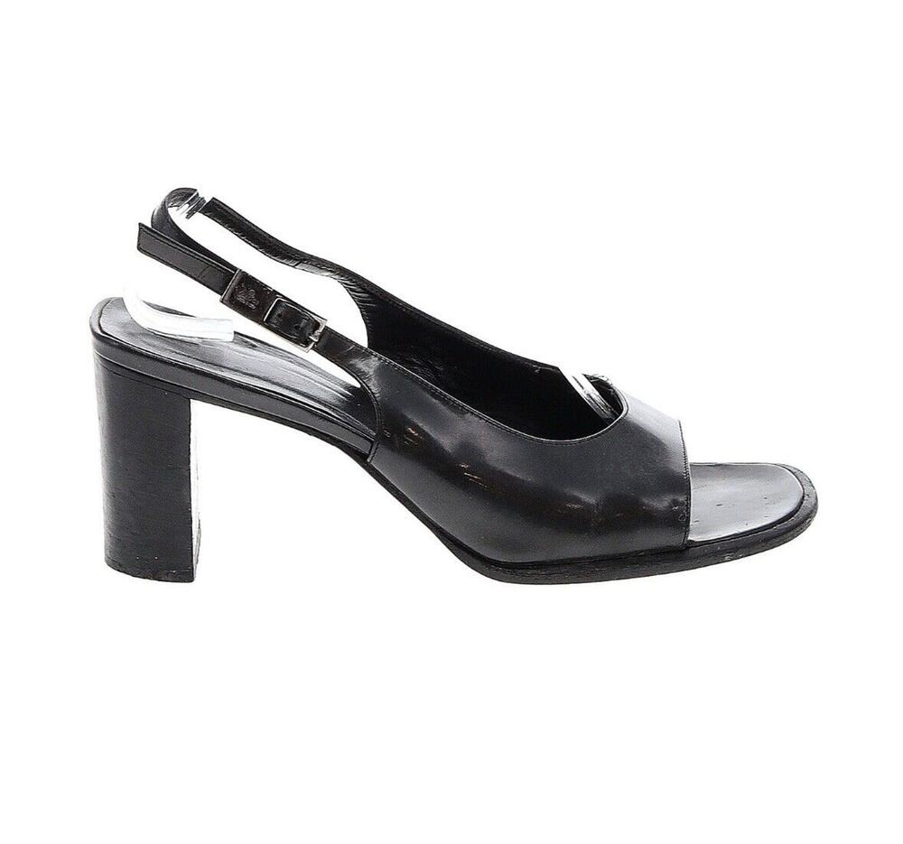 Authentic Vintage Gucci Slingback Black Open Toe Heels Size 7.5 Women’s